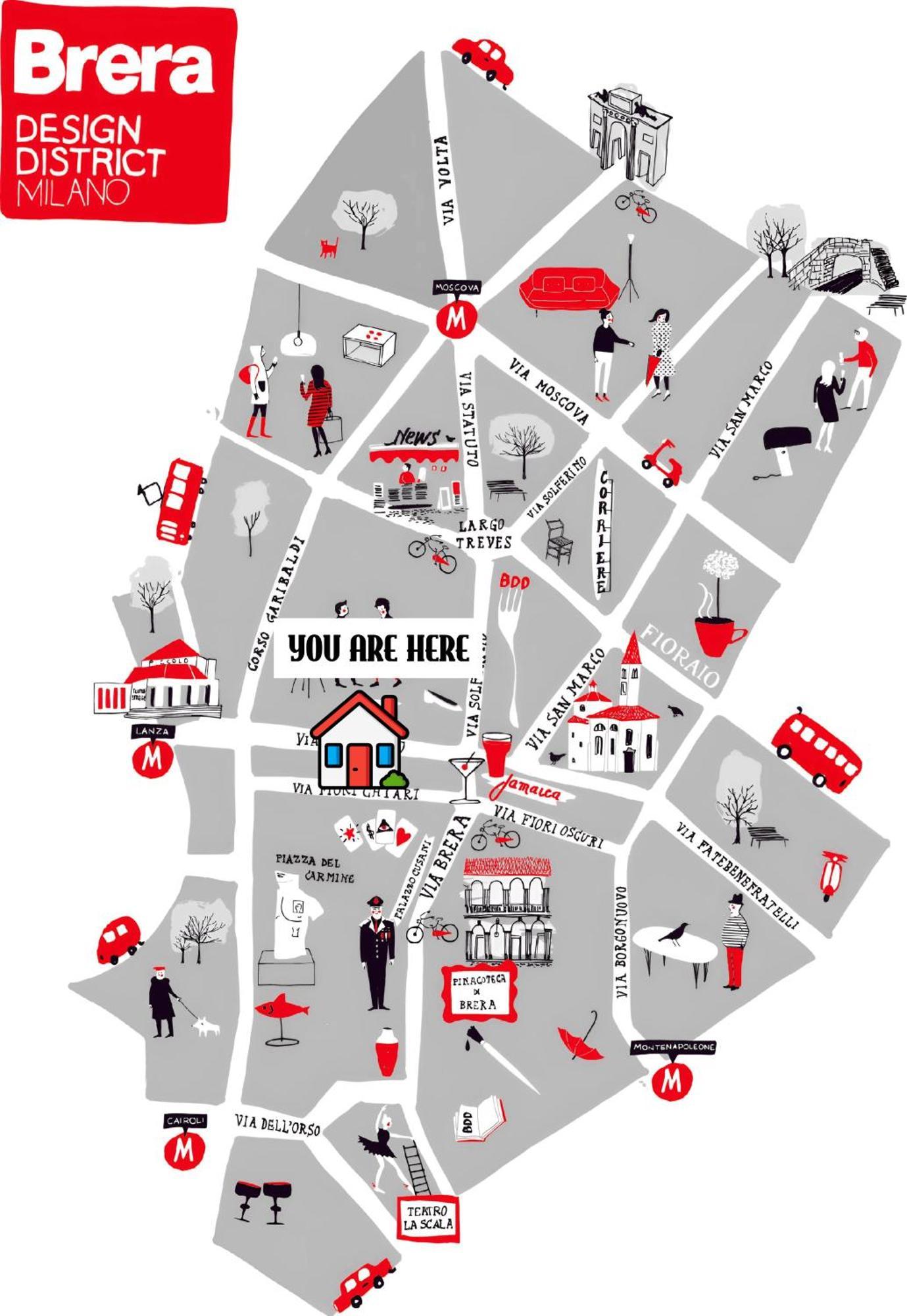 Brera Vip Spotlight - Brera - Duomo - Castello Sforzesco - Lanza Metro M2 Apartment Milan Luaran gambar